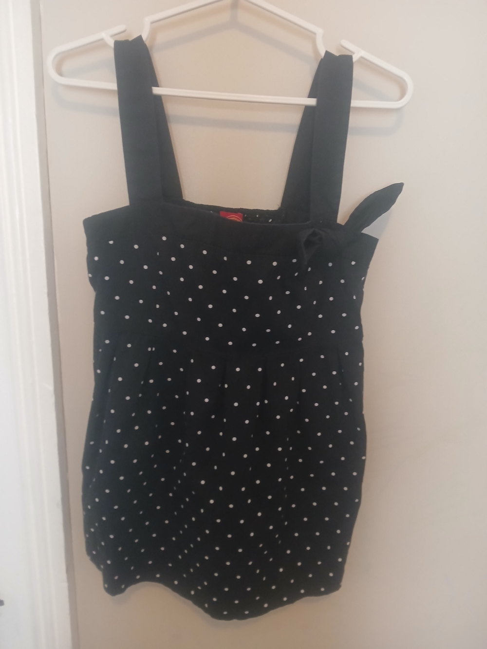 Dickies Cotton Black Polka Dot Sleeveless Top